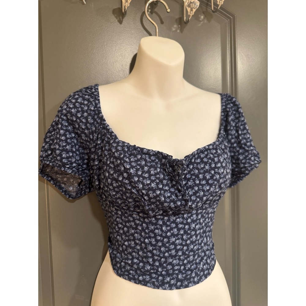 Hollister Navy Floral Blouse